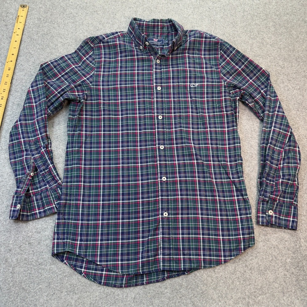 Vineyard Vines Classic Fit Tucker Shirt Men's Medium Plaid Button-Down Flex